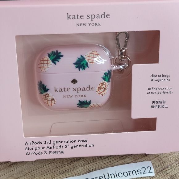 🥂Cyber Monday🥂Kate Spade Jeweled Pineapples Printed AirPods Case NIB - Picture 13 of 13